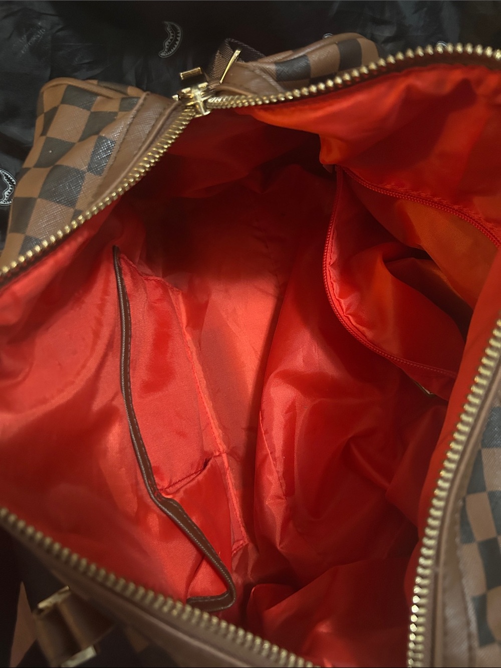 Brown Checkered Sprayground Tote - Picture 9 of 12